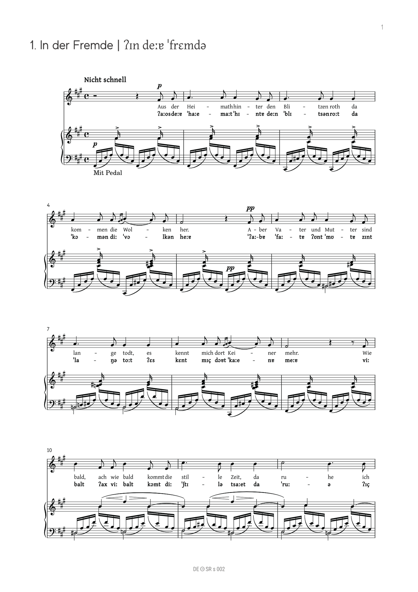 Liederzyklus, op. 39 (Middle Voice)